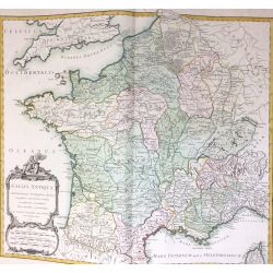 1750, Sanson, Gallia Antiqua / France, carte ancienne, antiquarian map.