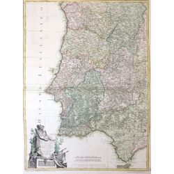 1763, Rizzi-Zannoni, Portugal et Algarve, carte ancienne, antiquarian map.