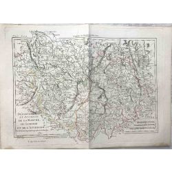 1784 Bonne, Marche, Limousin, Auvergne. carte ancienne, antiquarian map, landkarte.