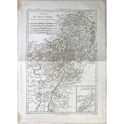 1787 Bonne, Cercle du Haut Rhin / Oberrhein. carte ancienne, antiquarian map, landkarte.