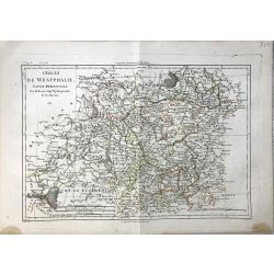1787 Bonne, Westphalie méridionale, Westfalen. carte ancienne, antiquarian map.
