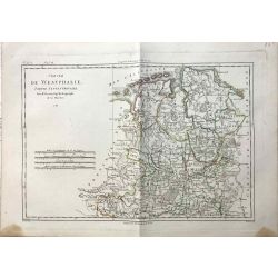 1787 Bonne, Westphalie septentrionale, Westfalen. carte ancienne, antiquarian map.