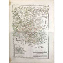 1788 Bonne, Cercle du Bas Rhin / Niederrhein. carte ancienne, antiquarian map, landkarte.