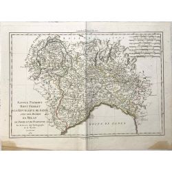 1789 Bonne, Savoie, Piemont, Mont Ferrat, Gênes. carte ancienne, antiquarian map, landkarte.