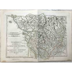 1790 Bonne, Poitou, Aunis, Saintonge Angoumois. carte ancienne, antiquarian map, landkarte.