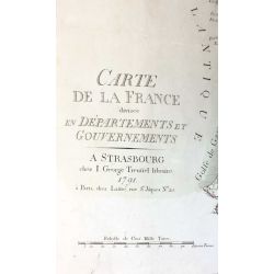 1791, Weis, La France, carte ancienne, antiquarian map.