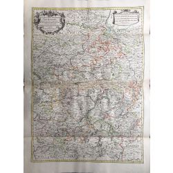 1692 SANSON, Gouvernement general de CHAMPAGNE,  carte-ancienne-colorée-antiquarian-map-landkarte-kupferstich
