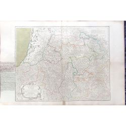 1753 Vaugondy France, partie méridionale de Guienne, Basse Navarre, Bearn, carte ancienne, antiquarian map, landkarte