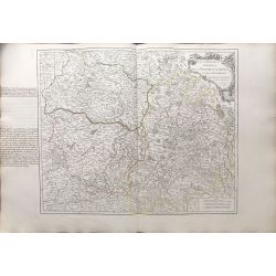 1753 Vaugondy carte ancienne, antiquarian map, landkarte, France, la Marche, le Limousin et l'Auvergne.