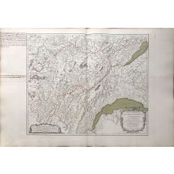 1749 Vaugondy, carte ancienne, antiquarian map, landkarte, France, Franche-Comté de Bourgogne, lac de Geneve