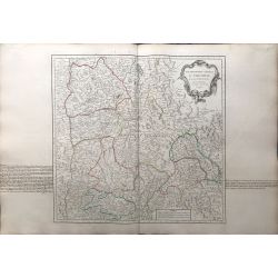1751 Vaugondy, France, Gouvernement général du Dauphiné. carte ancienne, antiquarian map, landkarte