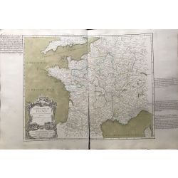 1750 Vaugondy, ROYAUME DE FRANCE, carte ancienne, antiquarian map, landkarte, kupferstich