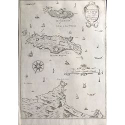 1634 Tassin,  CAP DE LA CROIX, ILES DE LERINS, carte ancienne, antiquarian map, landkarte, kupferstich