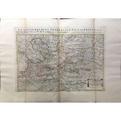 1692 Sanson, ILE DE FRANCE GOUVERNEMENT GENERAL, carte ancienne, antiquarian map, Landkarte