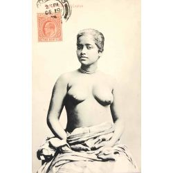 CPA Rodiya woman, Nu ethnique, Ethnic nude, platé ceylon 374.