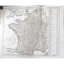 1824 Delamarche CARTE DU ROYAUME DE FRANCE, carte ancienne, antiquarian map, landkarte, kupferstich