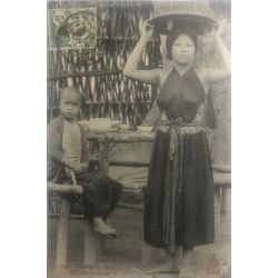 CPA  3057 Tonkin Hanoi Servante indigéné, antique postcard