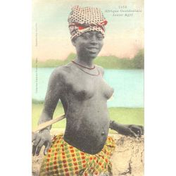 CPA Jeune Agni, Afrique Occidentale, Nu ethnique, Fortier 1153, lettre N' Zerékoré, A.O.F. Guinée