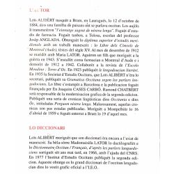 Alibert, Dictionnaire occitan - français selon les parlers languedociens.