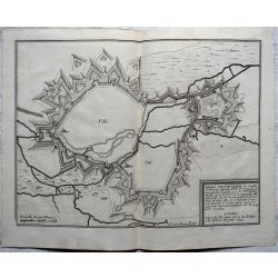 1694 ARRAS ville forte-carte-ancienne-antiquarian-map-landkarte-kupferstich-n-de-fer