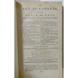 la18 The art of cookery made plain and easy 1796, Mrs Glass, with far excels any thing of the kind yet published