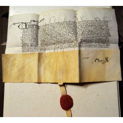 1452 parchemin vellum manuscript manuscrit Lettre de Bachelier en Droit civil 