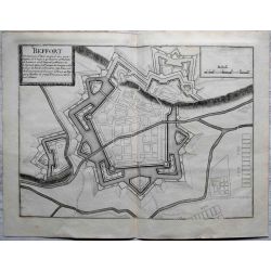 1693-BEFFORT forteresse, landkarte kupferstich carte-ancienne-antiquarian-map-n-de-fer 
