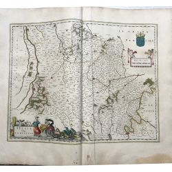 c1645 BLAEU, Carte ancienne, hand coloured Antique Map,Belsia, Beausse.