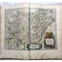 c1645 BLAEU, Carte ancienne, hand coloured Antique Map, Utriusque Burgundiae, Bourgondie