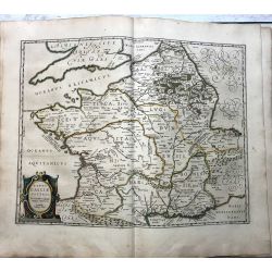 c1645 BLAEU, Carte ancienne, hand coloured Antique Map, France Galliae veteris, A. Ortelli .