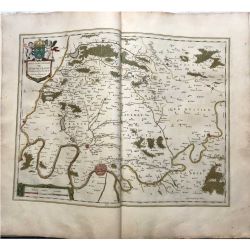 c1645 BLAEU, Carte ancienne, hand coloured Antique Map, isle de France Paris .