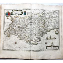 c1645 BLAEU, Carte ancienne, hand coloured Antique Map, Provence Provincia autore Petro Johanne Bompario .