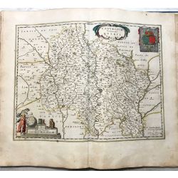 c1645 BLAEU, Carte ancienne, hand coloured Antique Map, Cadurcium Vernaculé Querci .