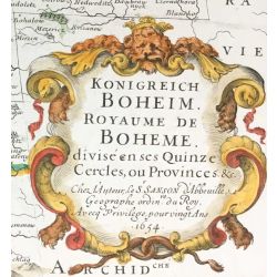1654, Sanson, Konigreich Boheim, Bohème, Bohemia, Boehmen, Tchéquie, Czech Républic, carte ancienne, antiquarian map.