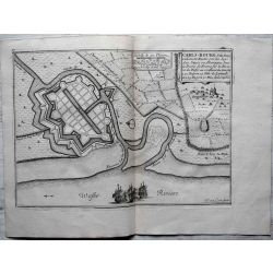 1695, Carte ancienne , antiquarian Map, Carls-Bourg, N. de Fer 