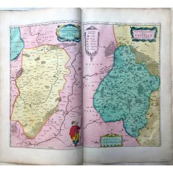 c1645 BLAEU, Carte ancienne, hand coloured Antique Map, Vermandois et Capelle, France.
