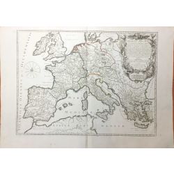 1743 Vaugondy, Imperium Caroli Magni, Empire de Charlemagne, Europe, carte ancienne, antiquarian map.