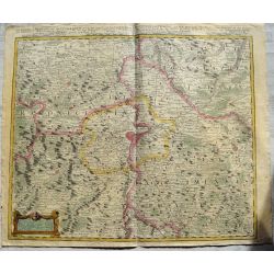 1742 ENVIRONS DE PRAGUE / Alter Prager Kreis, carte-ancienne-colorée-antiquarian-map-landkarte-kupferstich