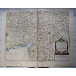 1752 VAUGONDY, LE CERCLE D'AUTRICHE MERIDIONAL, carte-ancienne, antiquarian-map-landkarte-kupferstich. 