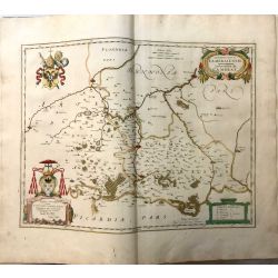 c1645 BLAEU, Carte ancienne, hand coloured Antique Map, Archevesché Cambray