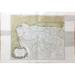 1752 Vaugondy, Espagne, Couronne de Castille, Leon, Gallice, Asturies, Biscaye, Navarre, Castile, Galicia, Vizcaya, carte ancienne, antiquarian map.