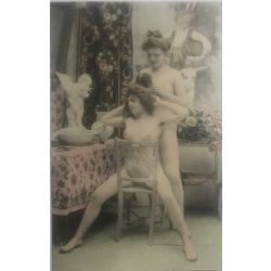 CPA  fantaisie, femme nue, etude d'art, antique postcard