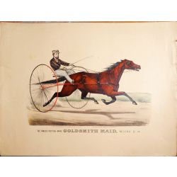 1871 Trotting horse GOLDSMITH MAID ,Currier & Ives, J. Cameron, print, Litho, chevaux