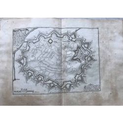 1694 VERCEIL / Vercelli, Piémont, ville forte, carte-ancienne-antiquarian-map-landkarte-kupferstich-n-de-fer