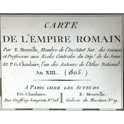 1806, Mentelle/Chanlaire, Empire romain, carte ancienne, Roman Empire, antiquarian map.
