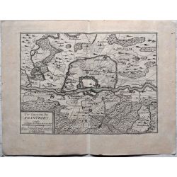 1694 les environs de FRANCFORT, FRANKFURT-allemagne-carte-ancienne-antiquarian-map-landkarte-kupferstich-n-de-fer