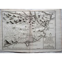 1694, Carte ancienne, Catalogne, Cataluña, Catalunya, GIRONE PALAMOS, mapas antiguos, antiquarian Map, catalonia Girone, N. de Fer 