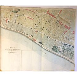 1774, Jaillot, Paris, Faubourg St. Antoine, plan ancien, antiquarian map.