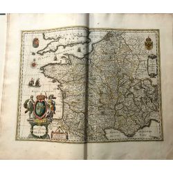 c1645 BLAEU, Carte ancienne, hand coloured Antique Map, Gallia Royaume de France