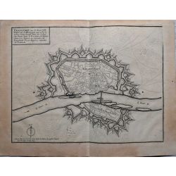 1694 FRANCFORT, FRANKFURT-allemagne-carte-ancienne-antiquarian-map-landkarte-kupferstich-n-de-fer
